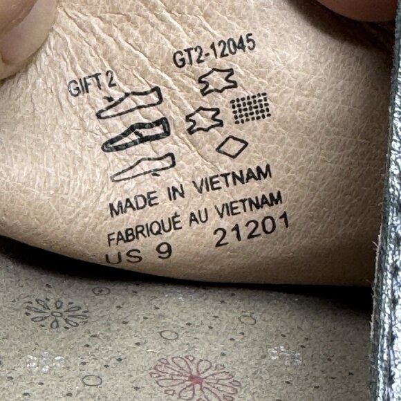 Taos Gift 2 Sandals Women's 9 Pewter Leather Comfort Thong Flip Flop Slip On - Picture 8 of 9